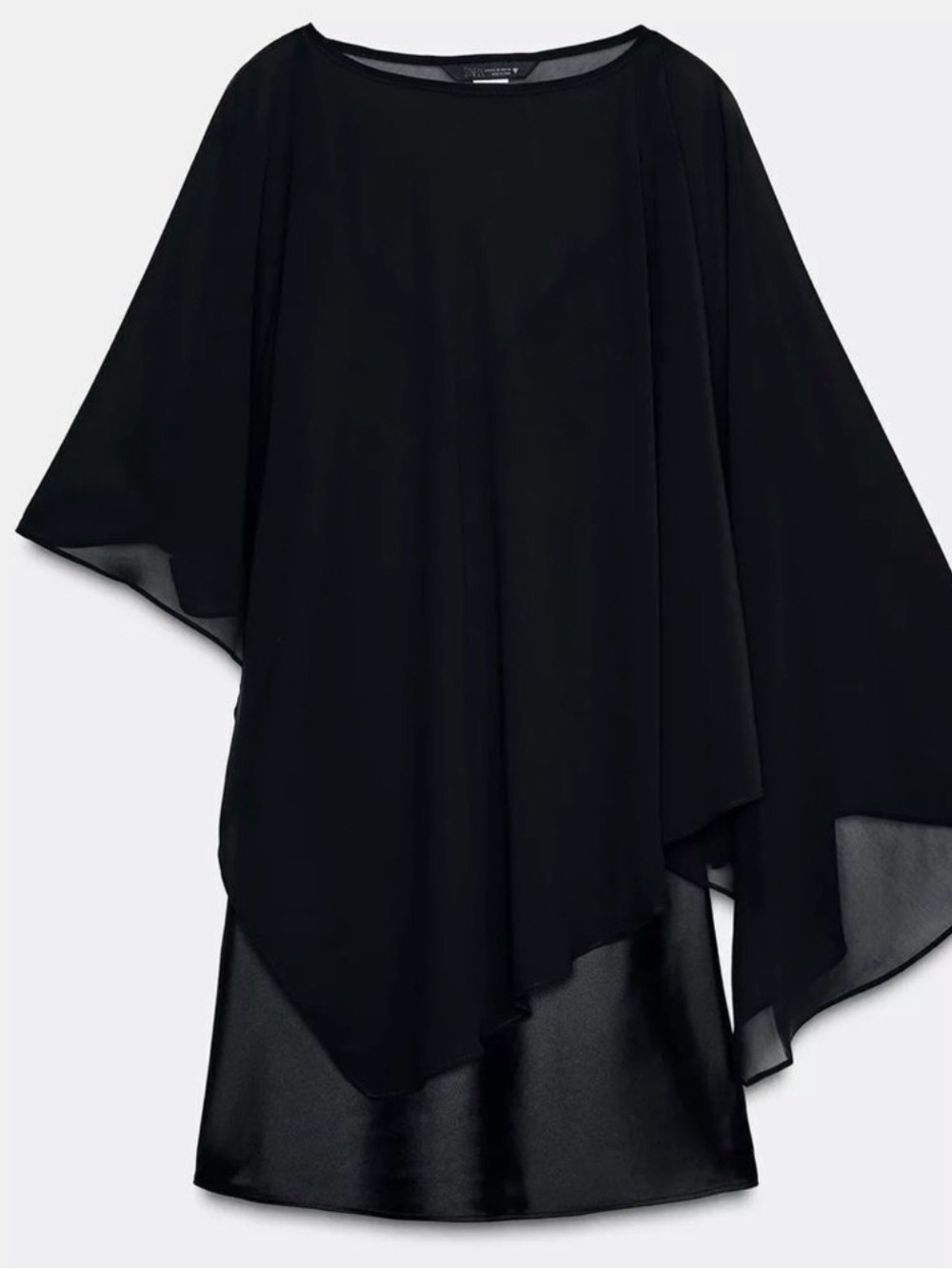 Zara Short Satin Effect Cape Dress